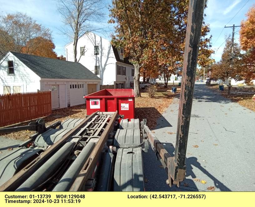 30 yard dumpster delivered in Billerica, MA for a garage clean-out.