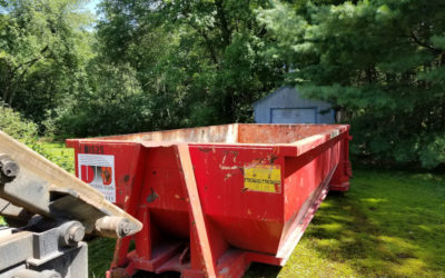 A 15 yard brush/yard waste dumpster in Tewksbury for some outdoor spring cleaning.