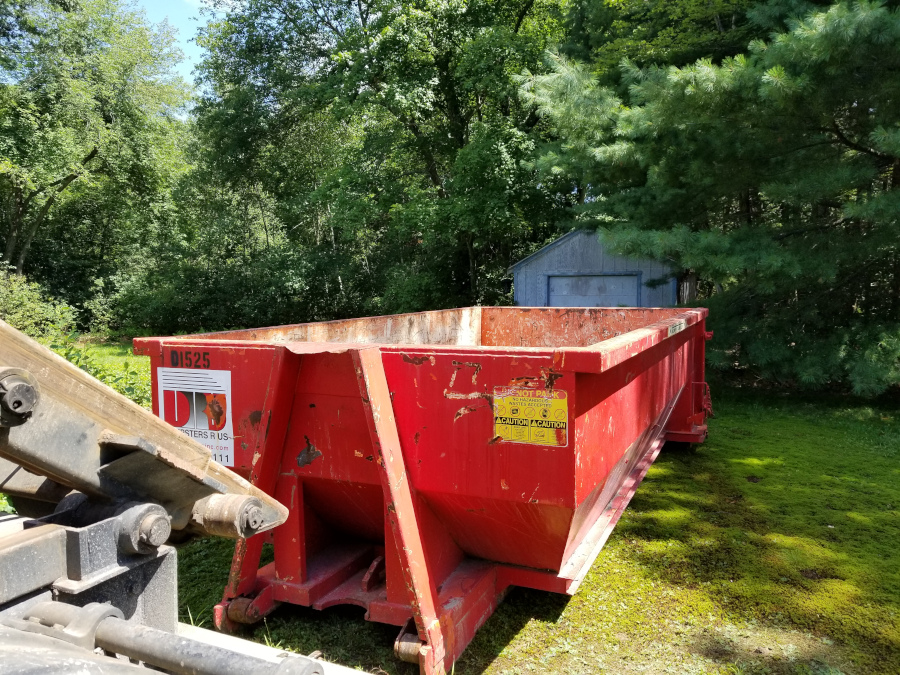 A 15 yard brush/yard waste dumpster in Tewksbury for some outdoor spring cleaning.