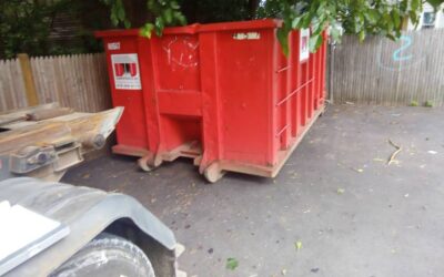 15 yard dumpster delivered to a house in Lawrence, MA for a clean-out.