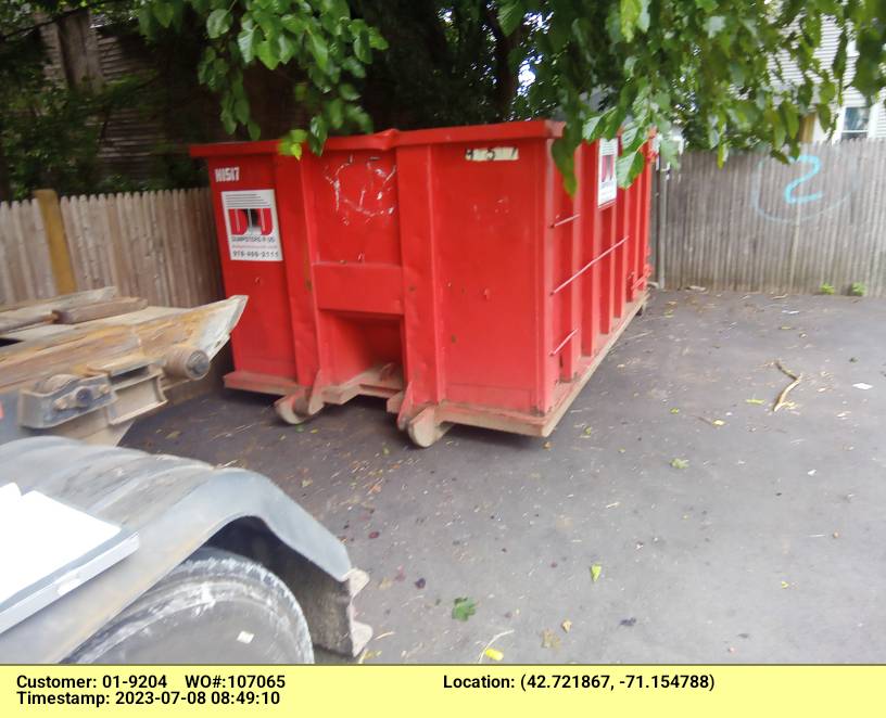 15 yard dumpster delivered to a house in Lawrence, MA for a clean-out.