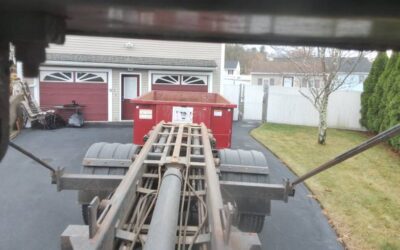 15 yard dumpster with delivered in Lowell, MA for a garage cleanout.