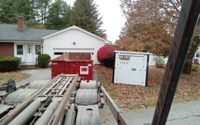 30 yard dumpster rental delivered in Lowell, MA for a house renovation project.