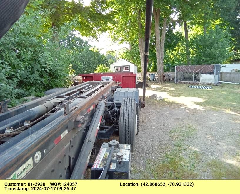 15 yard dumpster rental, with a 2 ton weight limit, delivered in Amesbury, MA for junk removal.