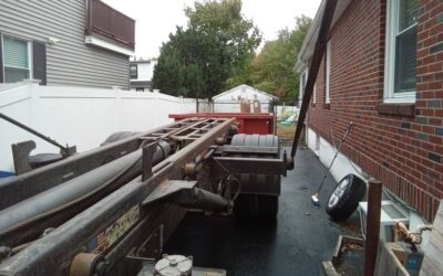 10 yard dumpster rental delivered in Saugus, MA for a house clean-out.