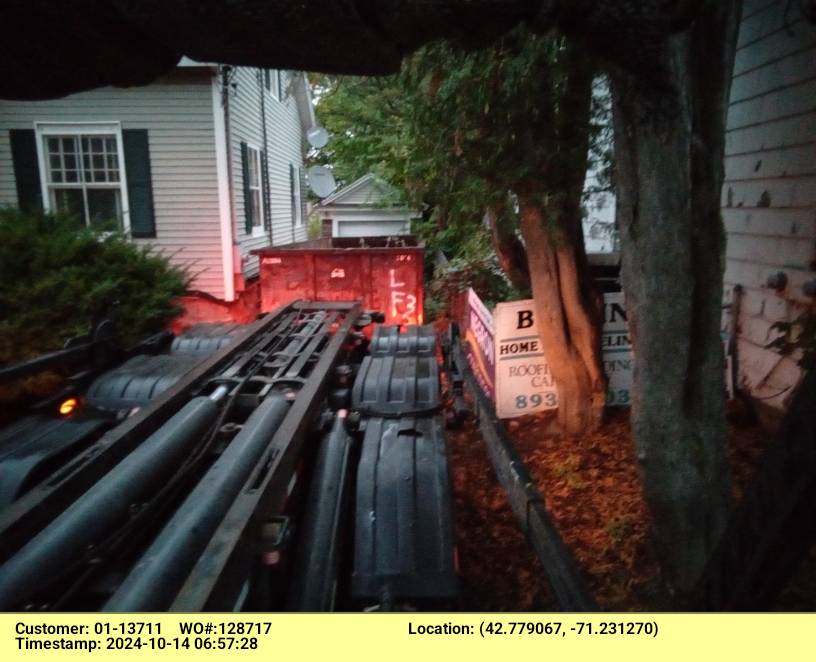 30 yard dumpster delivered in Salem, MA for a construction project.