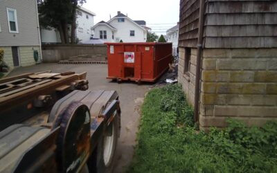 30 yard dumpster delivered in Revere, MA for a construction project.