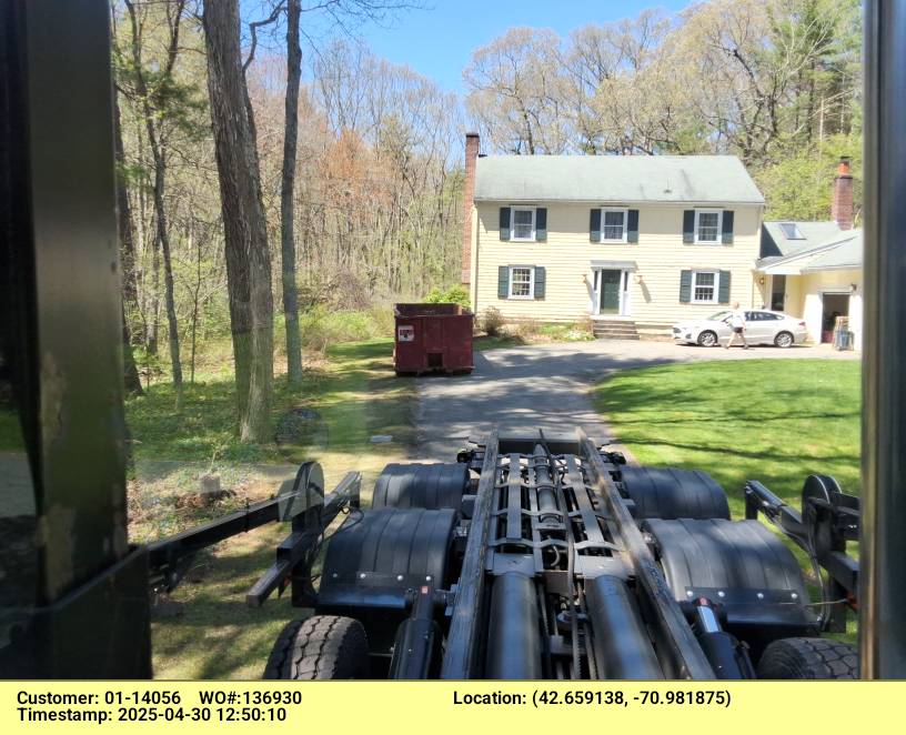 30 yard dumpster rental with a 4 ton limit delivered in Boxford, MA for a house clean-out.