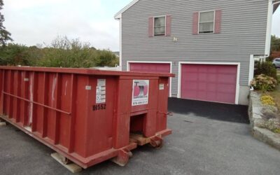 15 yard dumpster rental delivered in Salem, MA for a roofing project.