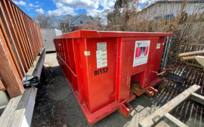 15 yard dumpster rental for backyard clean up was delivered to Methuen, MA.