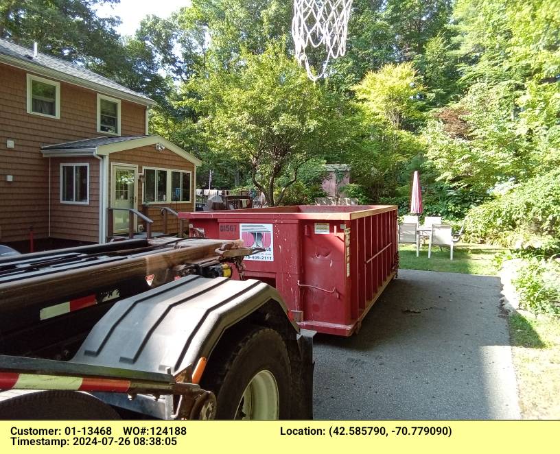 15 yard dumpster delivered in Manchester, MA for a house clean-out.