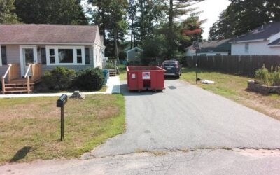 10 yard dumpster delivered in Tewksbury, MA for a small house clean-out.