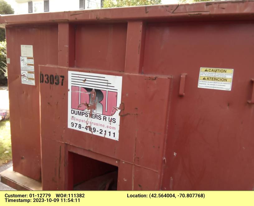 30 yard dumpster with a 4 ton weight limit delivered in Beverly, MA for a house cleanout.