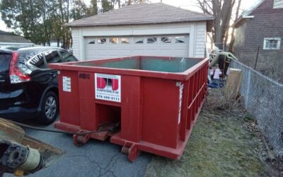 10 yard dumpster delivered in Lawrence, MA for a garage cleanout