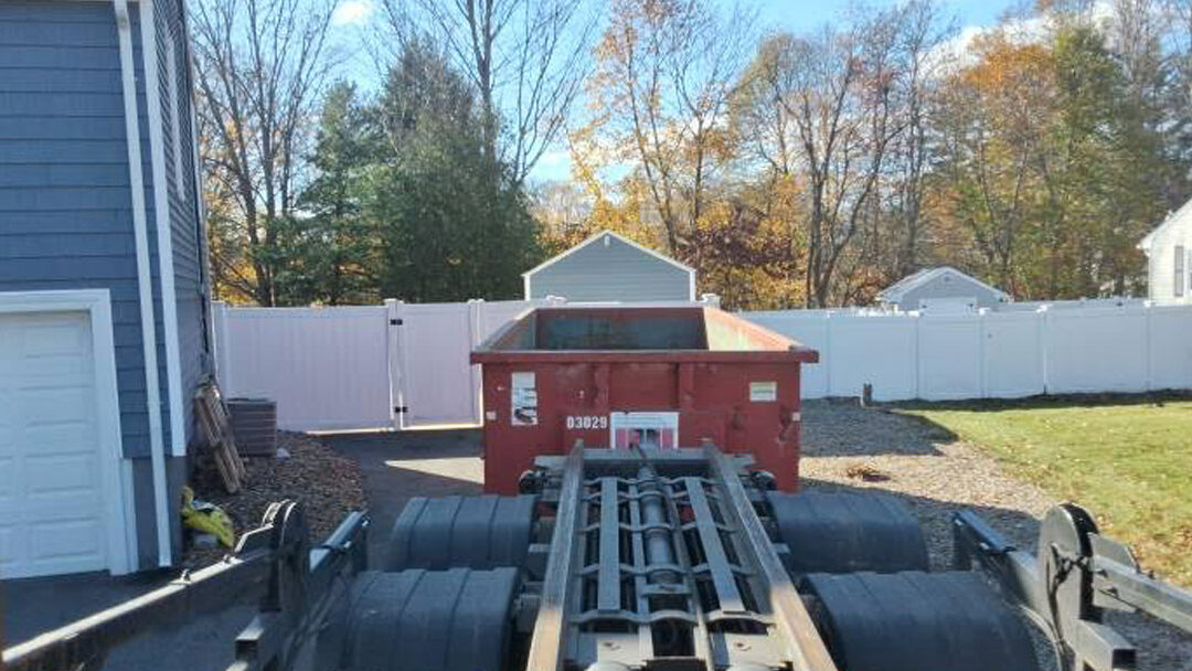 30 yard dumpster rental delivered in Lynnfield, MA for a garage/house clean-out
