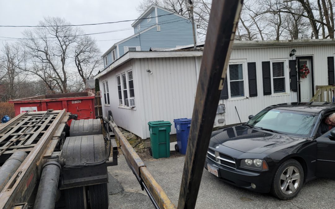 30 yard dumpster rental to dispose of construction debris in Billerica, MA.