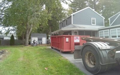 10 yard dumpster delivered in Wilmington, MA for junk removal.