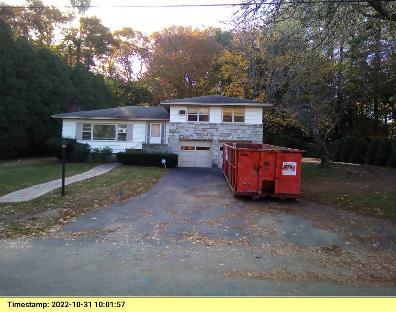 30 yard dumpster with a 3 ton max delivered to a home in Andover, MA for a renovation project.--