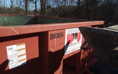 10 yard dumpster rental delivered in Wilmington, MA for a construction project.