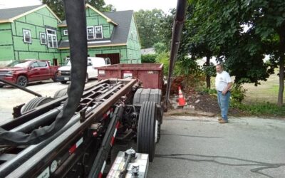 15 yard dumpster delivered in Billerica, MA for a construction project.