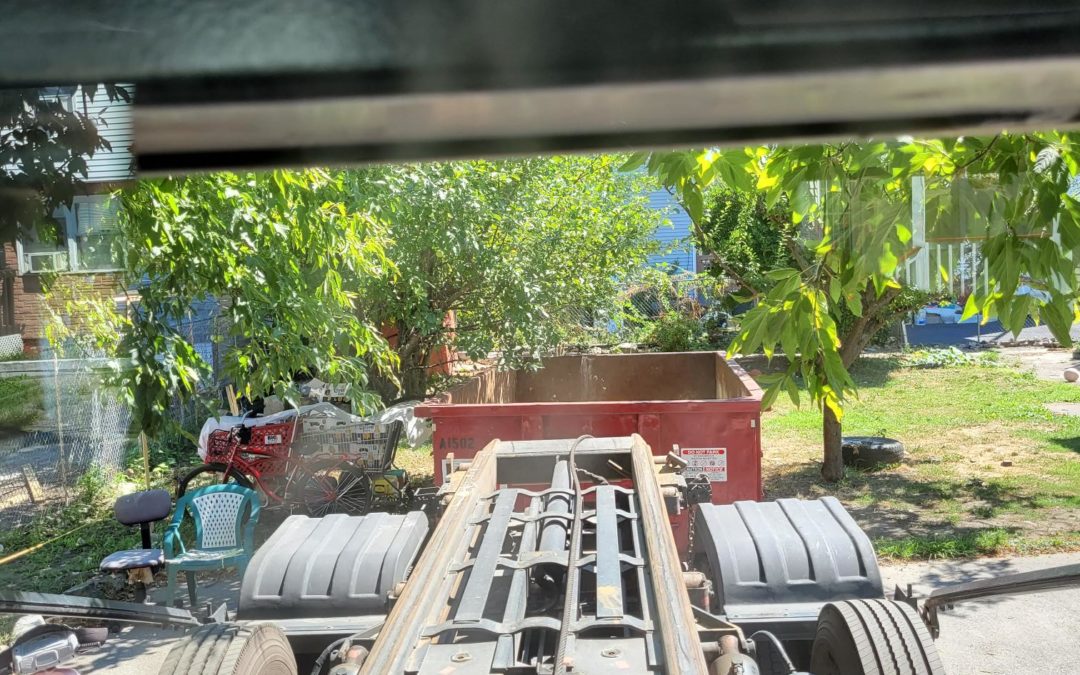 15 yard dumpster rental with a 2 ton max for a house cleanout in Andover, MA.