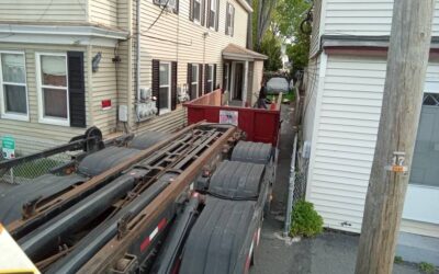15 Yard Dumpster delivered in Lowell, MA for sand removal