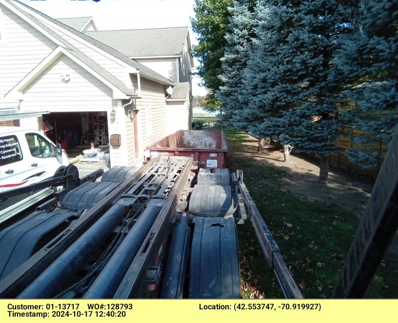 20 yard dumpster delivered in Danvers, MA for a house/garage clean-out.