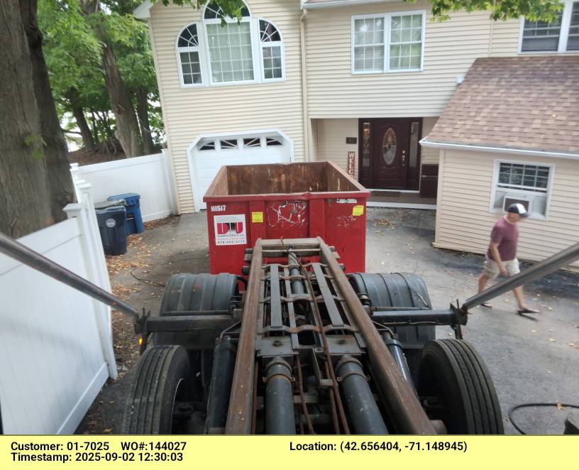 Rent a 15-yard dumpster for your garage clean-out in Andover, MA. With a generous 2-ton (4,000 lbs) weight limit, this dumpster is perfect for clearing out household clutter, old furniture, appliances, and other debris from your garage or small renovation projects. We provide reliable delivery and pickup services to ensure a hassle-free experience.

Key Features
Capacity: 15 cubic yards, ideal for medium-sized cleanouts or remodeling projects.

Weight Limit: Up to 2 tons (4,000 lbs) included in the rental price. Additional fees may apply for exceeding the weight limit.

Dimensions: Approximately 16 ft long x 7.5 ft wide x 4.5 ft high, fitting comfortably in most driveways.

Rental Period: Standard rental includes 7 days, with flexible extensions available upon request.

Delivery Area: Proudly serving Andover, MA, and surrounding areas with prompt, professional delivery and pickup.

Perfect for Garage Clean-Outs
Whether you're decluttering your garage, disposing of old tools, or tackling a small home improvement project, our 15-yard dumpster provides ample space for:

Household junk (e.g., boxes, furniture, appliances)

Construction debris (e.g., drywall, wood, flooring)

Yard waste (e.g., branches, leaves)

Other miscellaneous items

Note: Hazardous materials, such as chemicals, paint, tires, or electronics, are not permitted. Contact us for a full list of prohibited items.