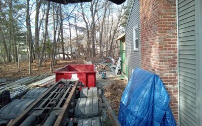 15 yard dumpster rental delivered in Melrose, MA for a construction project.