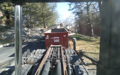 30 yard dumpster delivered for a construction project in Arlington, MA.