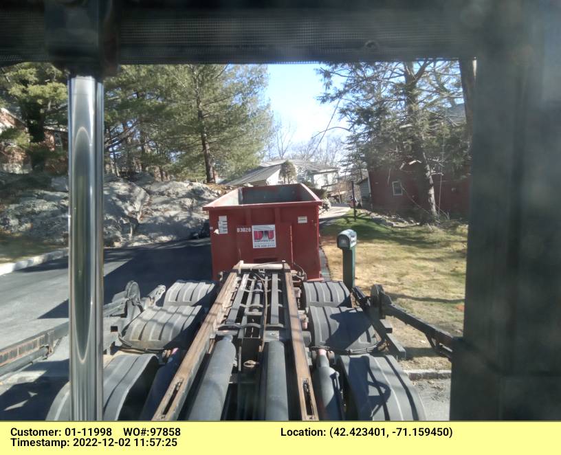 30 yard dumpster delivered for a construction project in Arlington, MA.