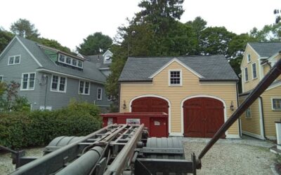 15 yard dumpster rental delivered in Manchester, MA for a barn clean-out