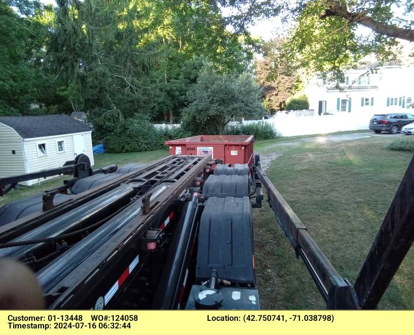 15 yard dumpster delivered in Groveland, MA for a shed cleanout.