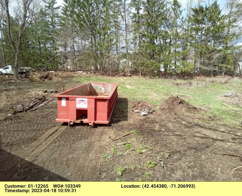 20 yard dumpster rental delivered in Lexington, MA for steel removal.