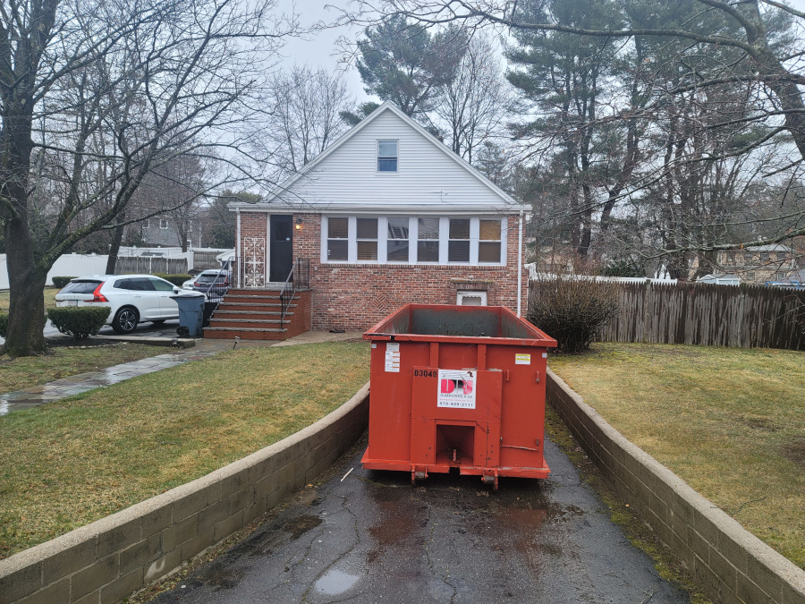 30 yard dumpster with a 5 ton max was rented to prep a home for sale in North Reading, MA.