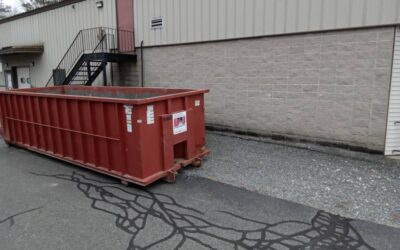 30 Yard Dumpster delivered to an industrial park in East Hampstead, NH for a cleanout.