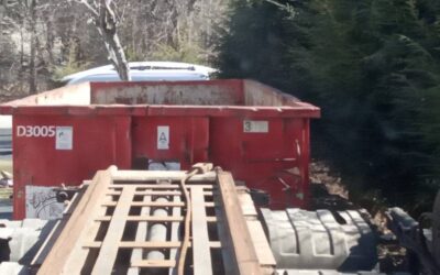 30 yard dumpster rental delivered in Chelmsford, MA for a construction project.