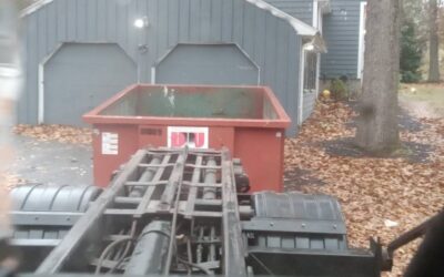 10 yard dumpster rental delivered in Reading, MA for a garage clean-out.