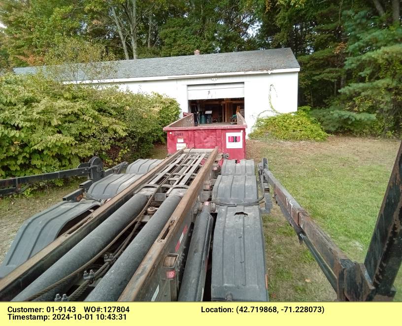 30 yard dumpster rental delivered in Methuen, MA for a garage clean-out.