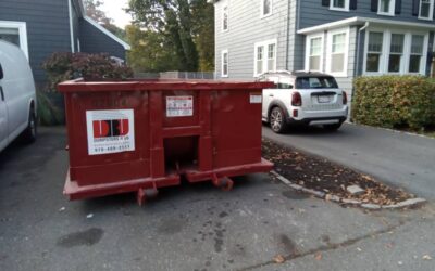 20 yard dumpster delivered in Marblehead, MA for a construction project