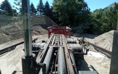 30 yard dumpster delivered in Andover, MA for a major construction project.