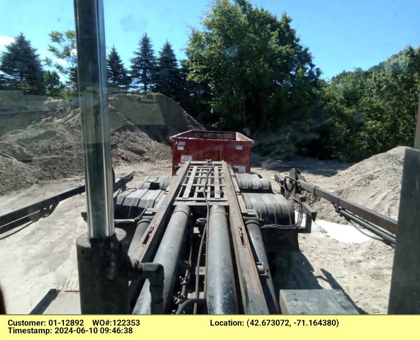 30 yard dumpster rental delivered in Andover, MA for a major construction project.