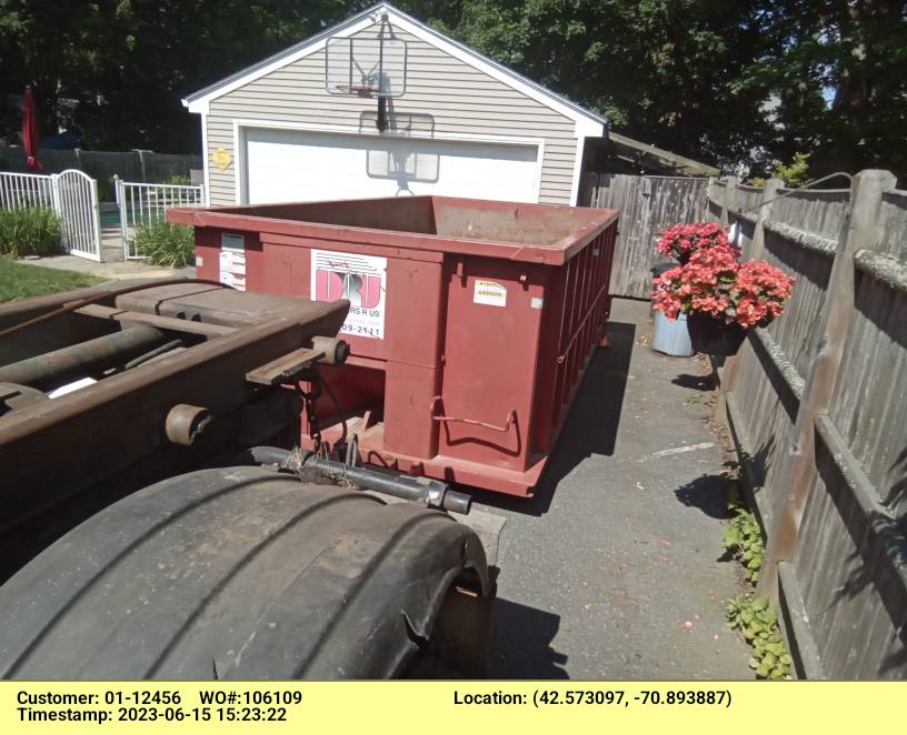 15 yard dumpster rental delivered in Beverly, MA for a shed clean-out.