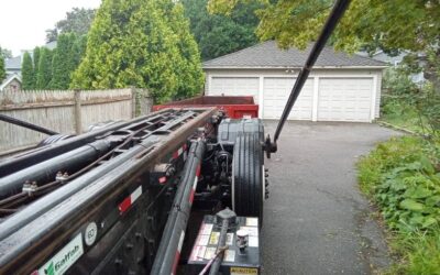 20 yard dumpster delivered in Andover, MA for a garage cleanout.