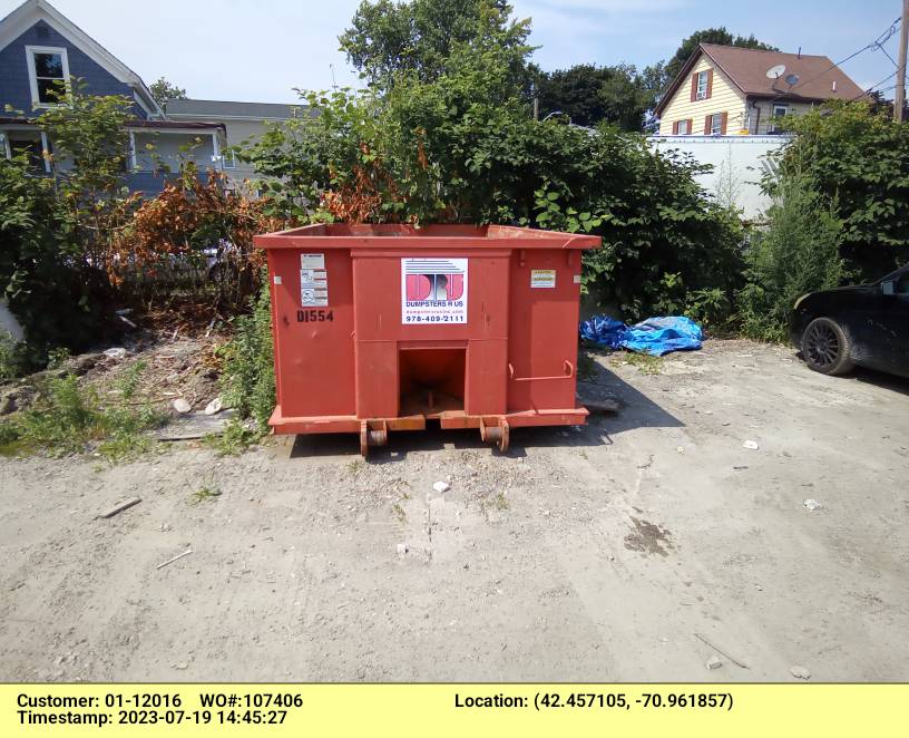 15 yard dumpster rental delivered in Lynn, MA for Quartz and Marble disposal.
