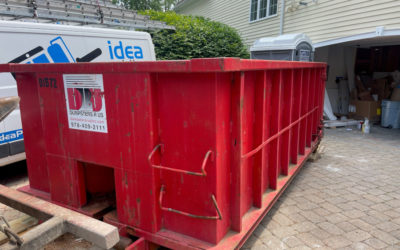15 yard dumpster rental in Andover MA, a for a flooring project.