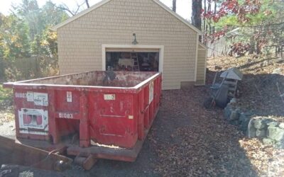 10 yard 1 ton dumpster delivered in Middleton, MA for a garage cleanout.
