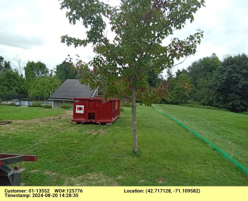 15 yard dumpster rental delivered in North Andover, MA for ABC removal .