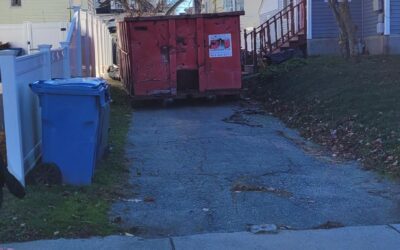 30 yard dumpster delivered to a house in Lawrence, MA