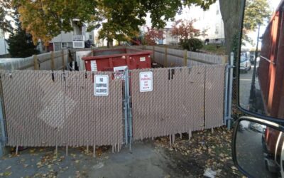 30 yard dumpster rental swapped out at a Construction Site in Lowell, MA